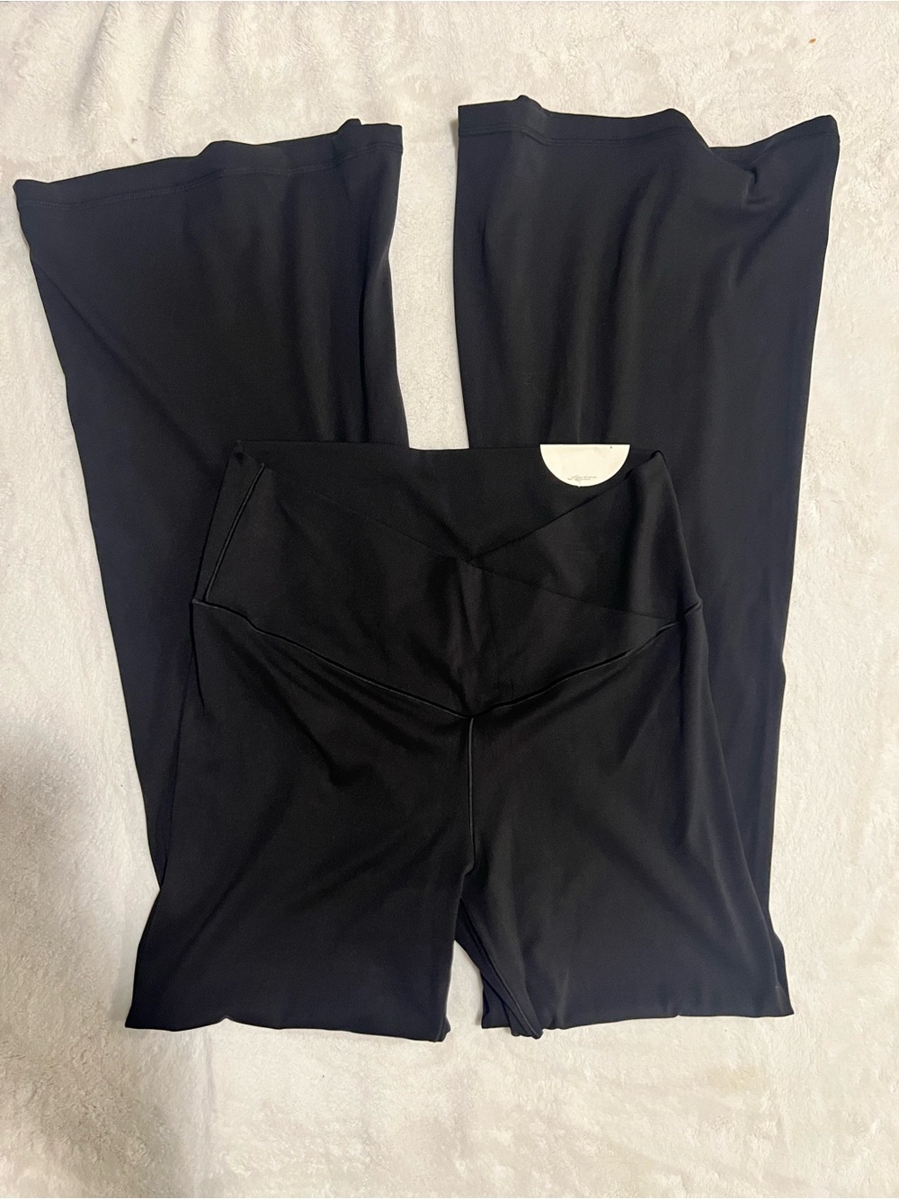 Aerie OFFLINE High-Waist Black Crossover Wide-Leg Yoga Pants